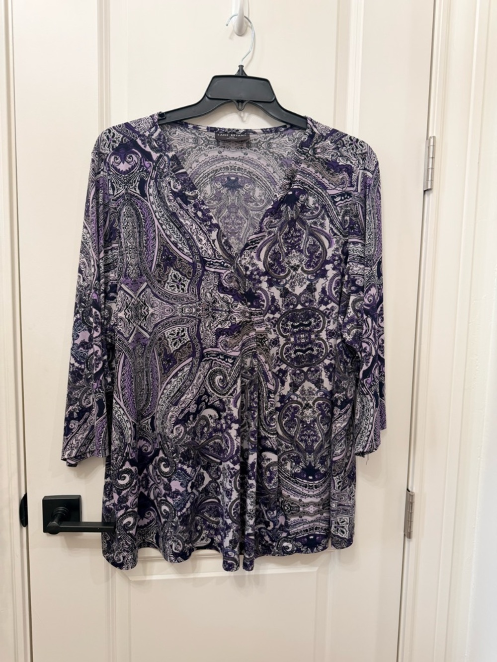 Lane Bryant Purple Paisley V-Neck Tunic
